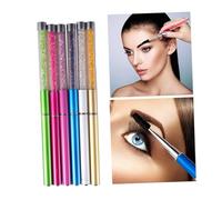 TOGEVAL 6pcs Spiral Mascara Wands Eyelash Brushes with Rhinestone Handles for Eyelash Extensions and Eyebrow Grooming Plastic Metal Portable White Rose Red Gold Purple Dark Blue Green