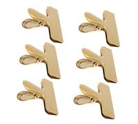 TOGEVAL 6pcs Stainless Steel Food Clip Multipurpose Bag Sealing Clips Strong Spring Seal for Snack and Paper Bags Fresh-Keeping Practical Portable