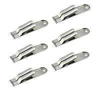 TOGEVAL 6Pcs Stainless Steel Red Worm Catching Clamps Fishing Accessories Lightweight Compact Bait Holder Practical Hook Clips for Live Bait Use