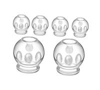 TOGEVAL 6Pcs Thickened Glass Cupping Cups Household for Body Facial Therapy Smooth Edges Safe Suction Jars for Salon Home Use Traditional Chinese Tcm Massage Tool to Promote