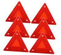 TOGEVAL 6pcs Vehicle Triangle Reflectors Safety Signs Reflective Warning Triangles for Cars Trucks Trailers Rvs Slow Moving Emergency Roadside Safety