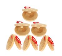 TOGEVAL 6pcs Wooden Castanets for Boy Girl Schima Superba Rhythm Instruments for Fine Motor Skills Development Educational Musical Toy for Early Childhood Learning
