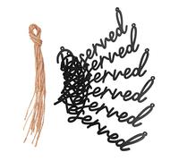 TOGEVAL 6Pcs Wooden Wedding Reserved Signs with Hanging Rope Wear Resistant Chair Decorations for Wedding Reception Elegant and Table Accessories Black