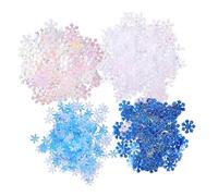 TOGEVAL 700pcs Christmas Snowflake Confetti Mix Plastic Decorative Cutouts for Wedding Party Table Scatter Multi White and Blue Pieces Safe Indoor Festival Decoration