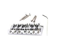 TOGEVAL 78mm Chrome 6 Strings Electric Guitar Bridge Saddle Replacement, Fixed T-style Guitar Bridge Part for Musical Instrument Repair and Upgrade