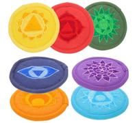 TOGEVAL 7pcs Embroidered Teapot Cushion for Tibetan Singing Bowl Buddhist Sound Bowl Cushion Pad Polyester Material for Meditation Mat