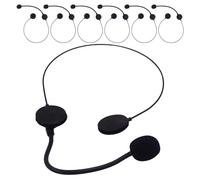 TOGEVAL 7pcs Pretend Microphone Headset Flexible Mic Props for Role Play Cosplay Party Supplies Lightweight Rock Star Costume Accessories for Halloween Concert