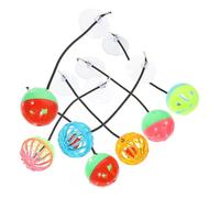 TOGEVAL 7Pcs Reptile Bell Ball for Lizards and Bearded Dragons Hanging Pet with Suckers for Geckos and Climbing Pets Fun Interactive to Boredom and Stimulate Play Random Color