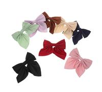 TOGEVAL 8 Pcs Japanese Style Hair Bow Clips Bowknot Alligator Barrettes with Sturdy Duckbill Grip for School Office and Special Events Cute Minimalist Hair Accessories in Pink Purple Green