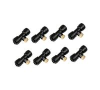 TOGEVAL 8 Sets Brass Misting Nozzle Kit for Garden Sprinkler Atomizing Spray Nozzles with Tee Connectors Low-Pressure Cooling and Irrigation Accessories for Outdoor Hose Systems
