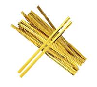 TOGEVAL 800 Pcs Gold Twist Ties for Bread Bags Sturdy Candy Gift Wrapping Wire Closure for Party Treat Bags Festive Shiny Sealing Strips Christmas Holiday Packaging
