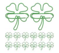 TOGEVAL 80Pcs Green Four-Leaf Clover Paper Clips, Cute Shamrock Metal Clips for Office, School, Planner St Patrick’S Day Party Favors, Mini Bookmarks for Document Organization