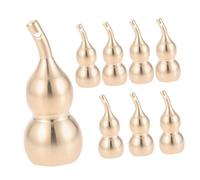 TOGEVAL 8pcs Brass Gourd Pendants with Hollow Lid DIY Jewelry Charms for Keychains Bracelets Necklaces Lucky Craft Accessories for Wealth and Success