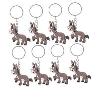 TOGEVAL 8pcs Cute Donkey Keychain Pendants PVC Animal Keyring Charms for Bags Keys Backpacks Lightweight and Portable Donkey Bag Hanging Ornaments for Party