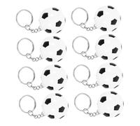TOGEVAL 8pcs Football Keyrings for Boys Metal Soccer Ball Keychain Versatile Bag Charm and Car Ornament Compact Sports Party Favors for Soccer Fans Birthday and Holiday Giveaways