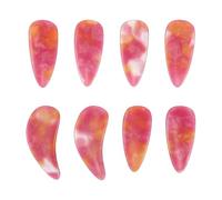 TOGEVAL 8pcs Guzheng Nail Picks Large Fire Red Dual-sided Professional Performance Fingertip Replacements for Beginners and Students Practice Concert Use