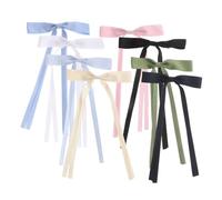 TOGEVAL 8pcs Hair Clip Ribbon Claw Clips Tassel Hair Bow for Girls Teens Ballet Accessories Ribbon for Bows