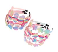 TOGEVAL 8pcs Headbands for Heart Star Printed Hairbands Gradient Rainbow Design Comfortable Hair Accessories for Birthday Parties Daily Wear