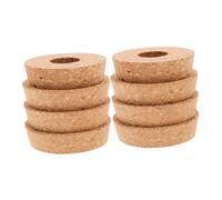 TOGEVAL 8pcs Hydroponic Cork Lids with Center Hole Reusable Sustainable Plant Cork Stoppers for Glass Bottles Fit for Round Flower Jars and Canning Jars Secure Support for Water-grown
