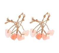 TOGEVAL 8pcs Natural Pink Salt Lick Blocks Hanging Rope, Mineral Salt Blocks for Horses, Cattle, Deer and Goats, Livestock Chew Toys 30-50g Each, Suitable for Outdoor Feeding