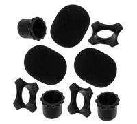 TOGEVAL 9-pack Microphone Windscreen Covers Thick Sponge Mic Cover Set for Outdoor and Indoor Use Universal Microphone Protector 3 Black