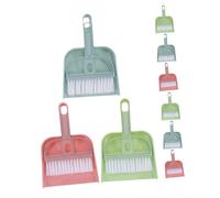 TOGEVAL 9pcs Mini Dustpan and Brush Set Portable Small Whisk Broom Tool for Keyboard Desk Car Interior and Pet Nest Cleaning Compact Handheld Desktop Sweeping Kit in Green Pink Blue