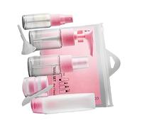 TOGEVAL 9pcs Portable Travel Toiletry Bottles Set with Pet Spray Bottles and Refillable Cream Jars Leakproof Lightweight Containers for Shampoo Lotion Toner and Cosmetics Pink