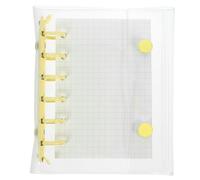 TOGEVAL A7 Portable Mini Binder Paper Loose-Leaf Notebook with 6-Hole Detachable Blinder, Double Snap Closure Travel Notepad and Lovely Diary Scrapbook in Cream