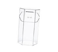 TOGEVAL Acrylic Makeup Brush Holder Bucket with Dustproof Flip Lid and Pearl Fill Large Capacity Multi-function Storage Canister for Cosmetics Jewelry Organizer for Vanity and Desktop