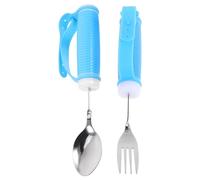 TOGEVAL Adaptive Eating Utensils for Adults with Hand Tremors Flexible Spoon and Fork Set with Non-Slip Ergonomic Handles Anti-Shake Silverware for Elderly Disability Aid and Daily Living