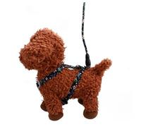 TOGEVAL Adjustable Cotton Cat Harness Strap Comfortable Traction Pet Chest Belt for Indoor Outdoor Walking Black Kitten Accessories