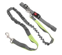 TOGEVAL Adjustable Hands Waist Dog Leash for Running and Walking Multi Functional Dog Traction Rope with Extended for Training and Outdoor Activities Grey and Fluorescent Green