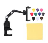 TOGEVAL Adjustable Musician Phone Stand Holder for Instruments Guitar Mic Performance Table Side Plastic Material Easy Install Stretchable Rack for Mobile Phones