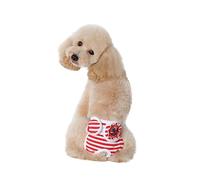 TOGEVAL Adjustable Stripe Pattern Dog Diapers for Female Pets Comfortable Sanitary Pants for Menstruation Red Xxl Breathable Material to Protect Floors and Furnishings