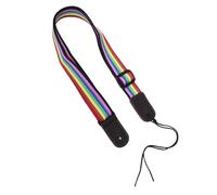 TOGEVAL Adjustable Ukulele Strap Rainbow Fabric for Soprano Tenor Ukuleles Lightweight Comfortable with Deep-colored Pattern for Travel Concerts