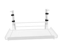 TOGEVAL Adjustable Under Shelf Wire Storage Basket for Office and Dorm Under Desk Organizer with Frame Large White Hanging Rack for Books Files and Small Items Easy Installation