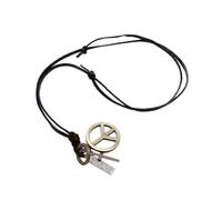 TOGEVAL Adjustable Vintage Peace Sign Pendant Necklace War Symbol Jewelry for Men and Women Alloy with Unique Antique Bronze Finish Lightweight and Comfortable Gift