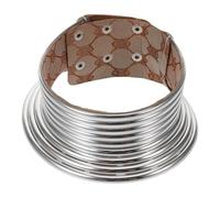 TOGEVAL African Tribal Chunky Collar Choker Necklace for Women, Punk Gothic Silver Fabric Statement Jewelry, African Style Costume Accessory for Events