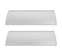 TOGEVAL Aluminum Curved Office Door Name Plate Holder 24.5x11.5cm Silver 2pcs with Adhesive Tape and Protective Film for Department Signs Wall-mount Display