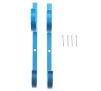 TOGEVAL Aluminum Pool Cleaning Bracket Blue Storage Hangers for Telescopic Poles Cleaning Supply Holder for Leaf Rake Skimmer Net Vacuum Hose and Pool Accessories