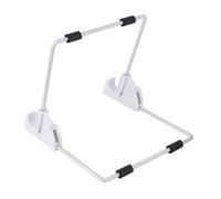TOGEVAL Aluminum Tablet Display Stand White Desktop Bracket Holder for Horizontal Vertical Use Compatible with Ipad Pro Air Tablets for Video Watching Gaming Typing and Video Recording