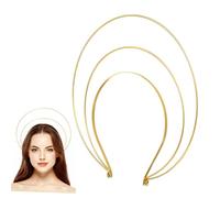 TOGEVAL Ancient Iron Ring Headband Crown Hairhoop for Women, Three-layer Vintage Costume Headpiece, Royalty-themed Party and Festival Hair Accessory