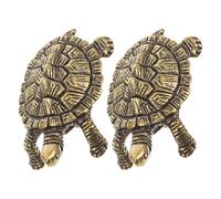 TOGEVAL Antique Brass Cabinet Pulls 2pcs Turtle-Shaped Drawer Knobs with Ergonomic Design and Comfortable Grip for Wardrobe and Cabinets at Home