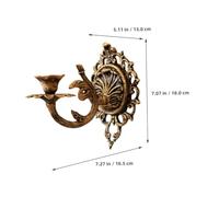 TOGEVAL Antique Finish Cast Iron Wall Candle Holder Rustic European Aristocratic Design Heavy Duty Wall-mounted Pillar Candlestick for Living Dining Decor