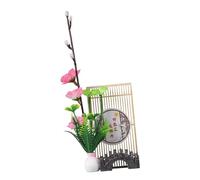 TOGEVAL Artificial Mini Flower Sushi Sashimi Plate Decor Lifelike Pink Plum Blossom Accent for Japanese Food Presentation Floral Table Centerpiece for Restaurants and Home Faux Flower