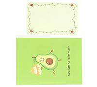 TOGEVAL Assorted Color 3d Greeting Cards Paper Blessing Cards with Avocado Decoration Lovely Design Delicate Pattern Blank Space for Writing Long-term Storage Birthday to Give Your Lover