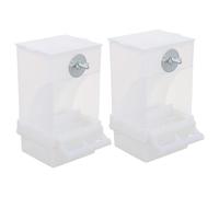 TOGEVAL Automatic Bird Feeder Collects Husks with Acrylic Box Design 2pcs for Finches and Cockatiels Suitable for Hanging outside Cage, for Backyard or Schoolhouse Use