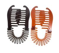 TOGEVAL Banana Hair Clips 2pcs Large Plastic Banana Clips for Thick and Curly Hair Non-slip Hold Black and Coffee Colors