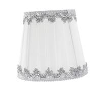 TOGEVAL Barrel Lampshade for Ceiling Light Vintage Cloth Shade Silver Trim Small Size for Table and Desk Lamps Modern Design for Home Decor