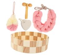 TOGEVAL Bath for Women with Exfoliating Foot File Dual Color Long Strip Bath Ball and Soft Skin Scrub Gloves for Deep Cleansing and Dead Skin Removal Lightweight and Comfortable for Body